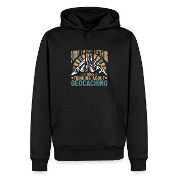 Cadeau Geocaching Geocacher Geocache - Sweat à capuche Premium bio Homme - noir - Devant - Nico (187cm)