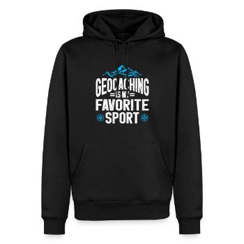 Cadeau Geocaching Geocacher Geocache - Sweat à capuche Premium bio Homme - noir - Devant - Nico (187cm)