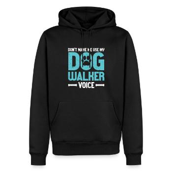 Cadeau de dog sitter, gardien de chien professionnel - Sweat à capuche Premium bio Homme - noir - Devant - Nico (187cm)