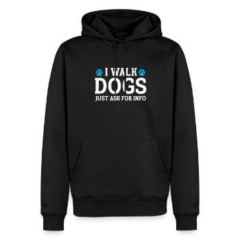 Cadeau de dog sitter, gardien de chien professionnel - Sweat à capuche Premium bio Homme - noir - Devant - Nico (187cm)