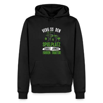Junge Traktor fahren Kinder Trecker - Männer Premium Bio Hoodie - Schwarz - Vorne - Nico (187cm)