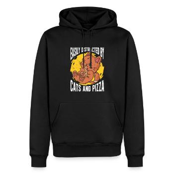 Pizza Italie Pizza Pizza Cuisine - Sweat à capuche Premium bio Homme - noir - Devant - Nico (187cm)