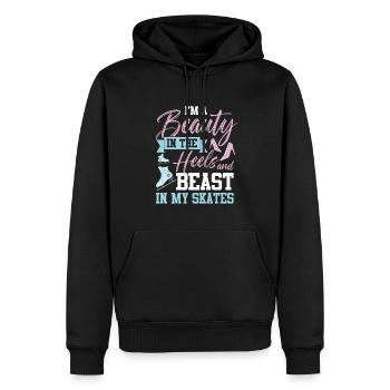 Joueurs de hockey sur glace - Sweat à capuche Premium bio Homme - noir - Devant - Nico (187cm)