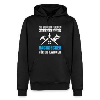 Dachdecker geschenk dachdeckermeister - Männer Premium Bio Hoodie - Schwarz - Vorne - Nico (187cm)