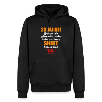 Party Überraschung 20 Jahre alt zum Geburtstag - Männer Premium Bio Hoodie - Schwarz - Vorne - Nico (187cm)