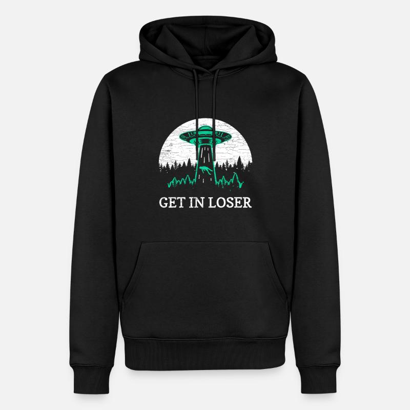 Ufo Alien - Männer Premium Bio Hoodie - Schwarz