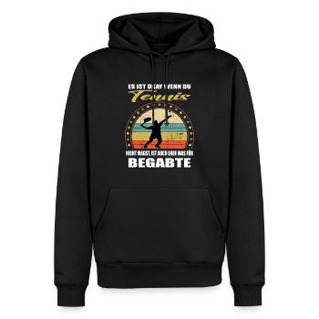 Spruch für den Tennisspieler Mann & Frau Tennis - Männer Premium Bio Hoodie - Schwarz - Vorne - Nico (187cm)