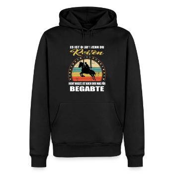 Spruch für die Reiterin Mann & Frau Reiten - Männer Premium Bio Hoodie - Schwarz - Vorne - Nico (187cm)