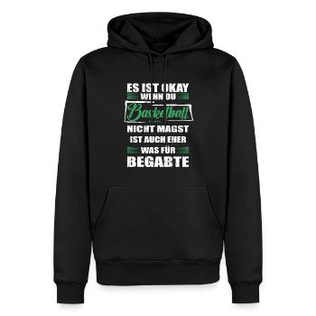 Spruch basketball Mann & Frau & Kinder - Männer Premium Bio Hoodie - Schwarz - Vorne - Nico (187cm)