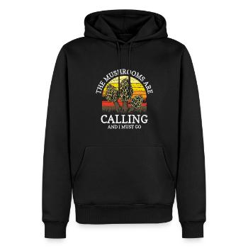 Pilzsammler Morchel Pilze - Männer Premium Bio Hoodie - Schwarz - Vorne - Nico (187cm)