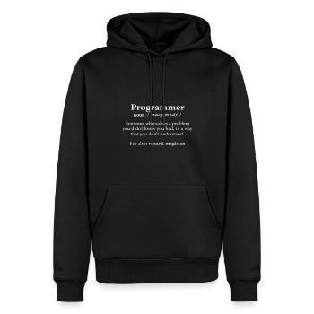 Informatiker Computer Nerd Programmierer - Männer Premium Bio Hoodie - Schwarz - Vorne - Nico (187cm)