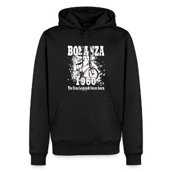 Bonanza 1963 - year of birth - Bonanza wheel - vintage - Men’s Premium Organic Hoodie - black - Front - Nico (187cm)
