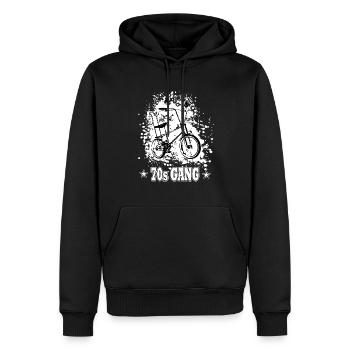 HIGH RISER - Bonanza wheel - 70s gear - Flower Power - Men’s Premium Organic Hoodie - black - Front - Nico (187cm)