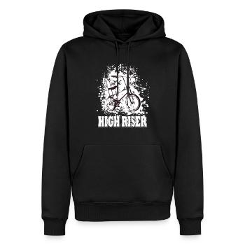 HIGH RISER - Bonanza wheel - Highriser - Polo wheel - Men’s Premium Organic Hoodie - black - Front - Nico (187cm)