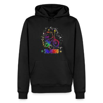 HIGH RISER - Bonanza wheel - 70s gear - Flower Power - Men’s Premium Organic Hoodie - black - Front - Nico (187cm)