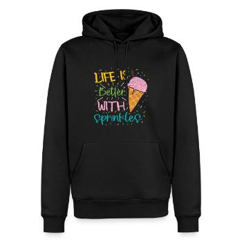Eis Eiscreme Ice Cream - Männer Premium Bio Hoodie - Schwarz - Vorne - Nico (187cm)