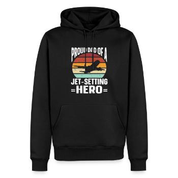 Flight Attendant Papa Stewardess Flight Attendant - Men’s Premium Organic Hoodie - black - Front - Nico (187cm)