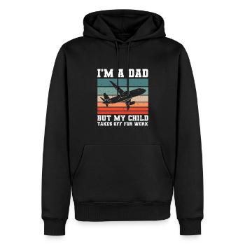 Flight Attendant Papa Stewardess Flight Attendant - Men’s Premium Organic Hoodie - black - Front - Nico (187cm)