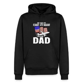 Flight Attendant Papa Stewardess Flight Attendant - Men’s Premium Organic Hoodie - black - Front - Nico (187cm)