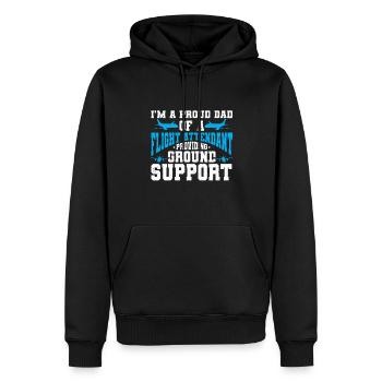 Flight Attendant Papa Stewardess Flight Attendant - Men’s Premium Organic Hoodie - black - Front - Nico (187cm)