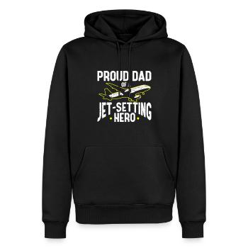 Flight Attendant Papa Stewardess Flight Attendant - Men’s Premium Organic Hoodie - black - Front - Nico (187cm)