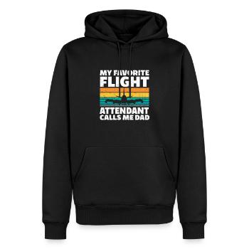 Flight Attendant Papa Stewardess Flight Attendant - Men’s Premium Organic Hoodie - black - Front - Nico (187cm)
