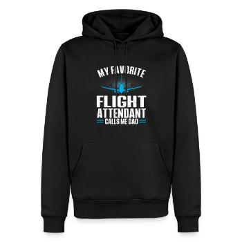 Flight Attendant Papa Stewardess Flight Attendant - Men’s Premium Organic Hoodie - black - Front - Nico (187cm)