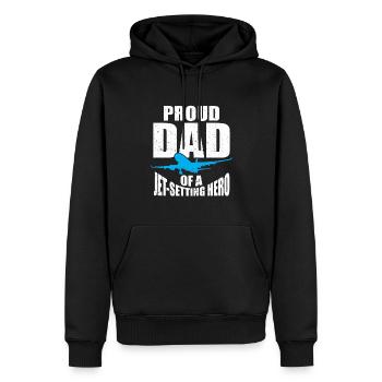 Flugbegleiter Papa Stewardess Flugbegleiter - Männer Premium Bio Hoodie - Schwarz - Vorne - Nico (187cm)