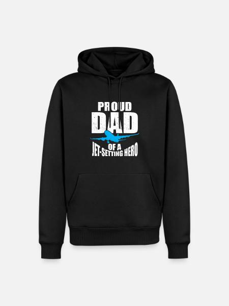 Flugbegleiter Papa Stewardess Flugbegleiter - Männer Premium Bio Hoodie - Schwarz