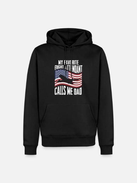 Flugbegleiter Papa Stewardess Flugbegleiter - Männer Premium Bio Hoodie - Schwarz