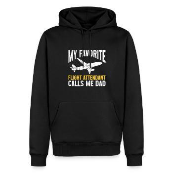 Flugbegleiter Papa Stewardess Flugbegleiter - Männer Premium Bio Hoodie - Schwarz - Vorne - Nico (187cm)