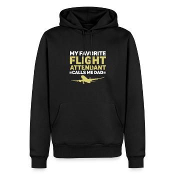 Flight Attendant Papa Stewardess Flight Attendant - Men’s Premium Organic Hoodie - black - Front - Nico (187cm)