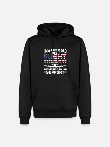 Flugbegleiter Papa Stewardess Flugbegleiter - Männer Premium Bio Hoodie - Schwarz