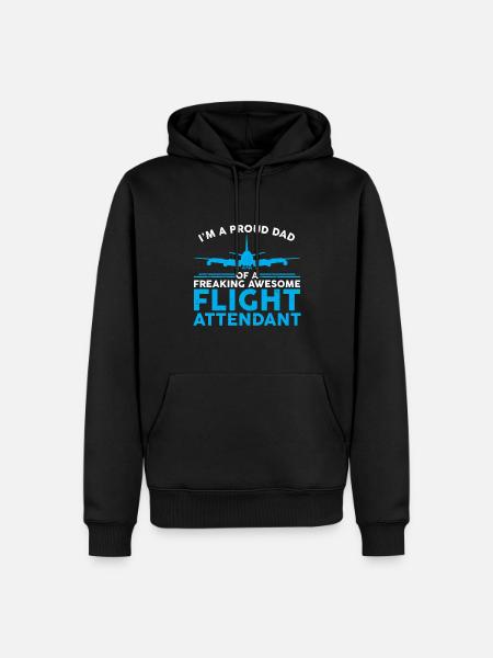 Flugbegleiter Papa Stewardess Flugbegleiter - Männer Premium Bio Hoodie - Schwarz
