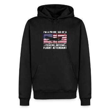 Flight Attendant Papa Stewardess Flight Attendant - Men’s Premium Organic Hoodie - black - Front - Nico (187cm)