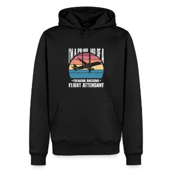 Flight Attendant Papa Stewardess Flight Attendant - Men’s Premium Organic Hoodie - black - Front - Nico (187cm)