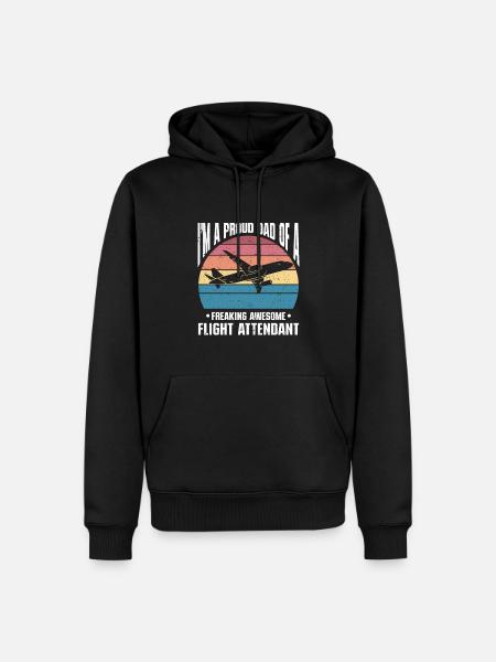 Flugbegleiter Papa Stewardess Flugbegleiter - Männer Premium Bio Hoodie - Schwarz