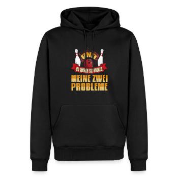 Bowling Meine zwei probleme - Männer Premium Bio Hoodie - Schwarz - Vorne - Nico (187cm)