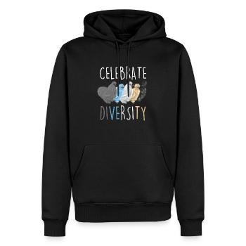 Silkie chicken - Men’s Premium Organic Hoodie - black - Front - Nico (187cm)