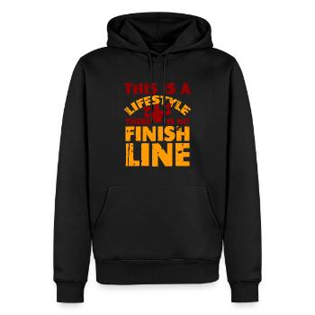 This Is A Lifestyle - Training Fitness Workout - Männer Premium Bio Hoodie - Schwarz - Vorne - Nico (187cm)