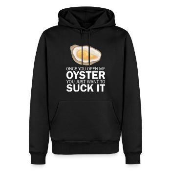 Lustige Austern Austernliebhaber Auster - Männer Premium Bio Hoodie - Schwarz - Vorne - Nico (187cm)