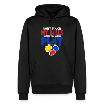 Jongler - Sweat à capuche Premium bio Homme - noir - Devant - Nico (187cm)
