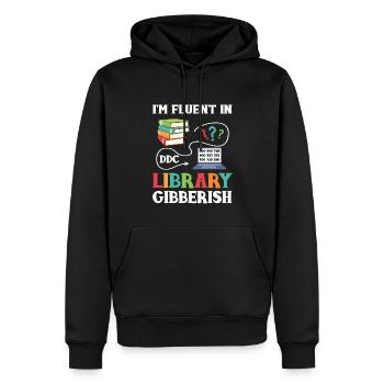 Library Assistant Library Assistant - Men’s Premium Organic Hoodie - black - Front - Nico (187cm)