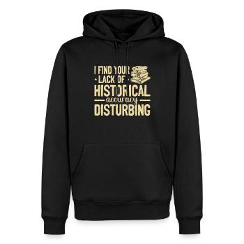 Historien - Sweat à capuche Premium bio Homme - noir - Devant - Nico (187cm)