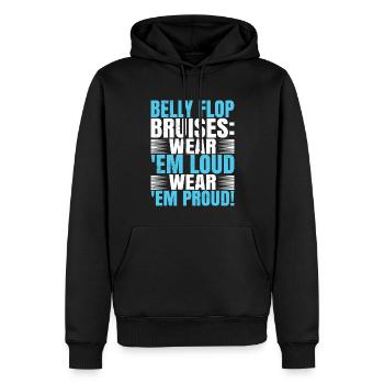 Belly flop - Men’s Premium Organic Hoodie - black - Front - Nico (187cm)