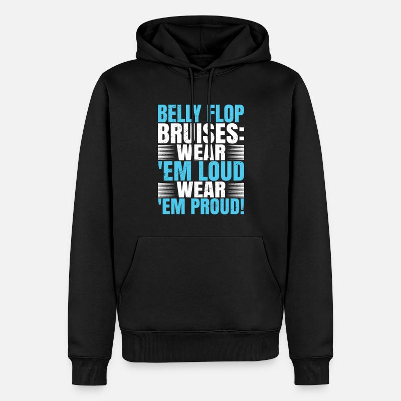 Flop du ventre - Sweat à capuche Premium bio Homme - noir