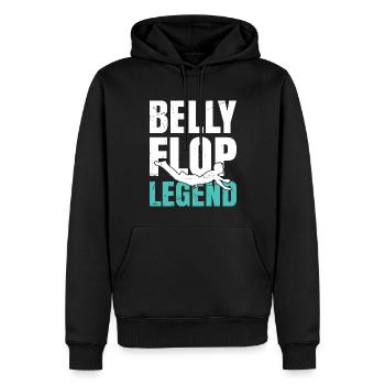 Belly flop - Men’s Premium Organic Hoodie - black - Front - Nico (187cm)