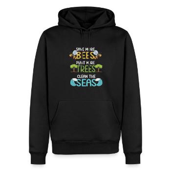 Earth Day Climate Change Environmentalists - Men’s Premium Organic Hoodie - black - Front - Nico (187cm)