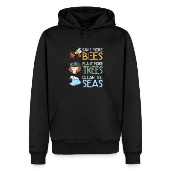 Earth Day Climate Change Environmentalists - Men’s Premium Organic Hoodie - black - Front - Nico (187cm)