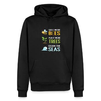 Earth Day Climate Change Environmentalists - Men’s Premium Organic Hoodie - black - Front - Nico (187cm)